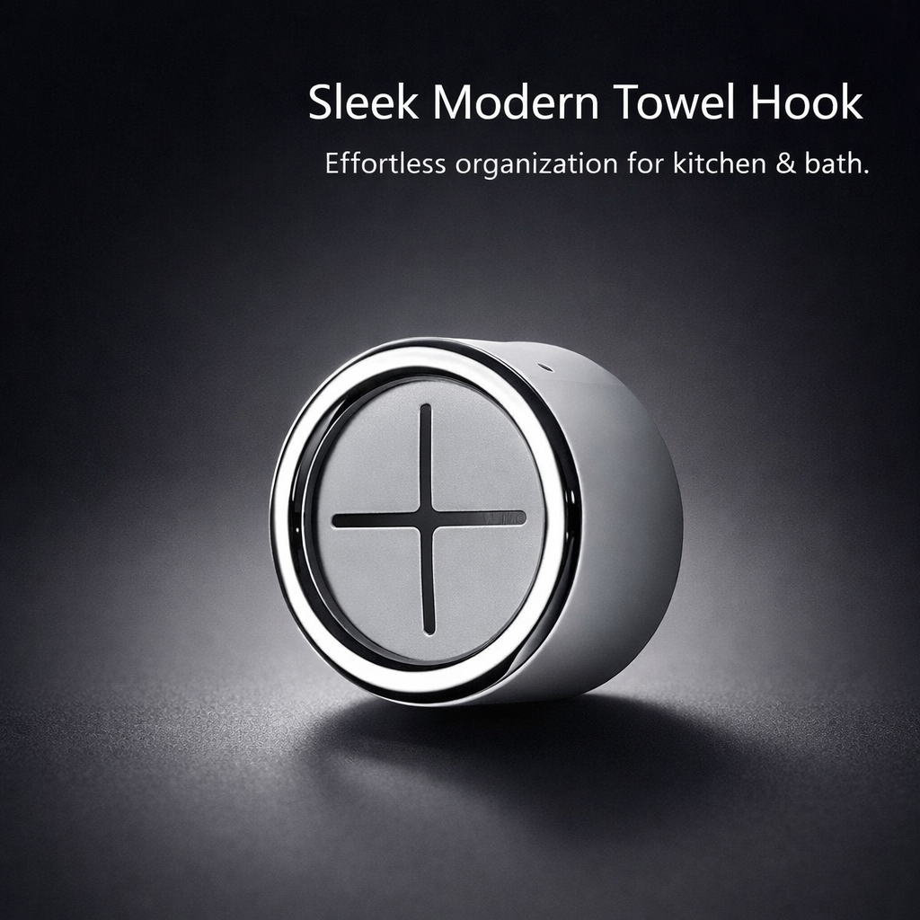Kitchen Decor Storage Hook for Modern Homes, Heavy Duty Sticky Hanging for Renter Friendly Use, Traceless Single Cloth Holder for Dorm Room