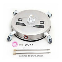 Commercial Grade Stainless Steel Rotary Floor Scrubber 4000 PSI 20 Inch Pressure Washer Surface Cleaner Splash-Clear Skirt for Driveway