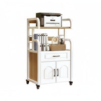 Rolling Storage Cabinet With Wheels Mobile Printer Simple Assembly Multi-Tier Printer Shelf for Study Room