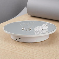 Electric Rotating Display Stand USB Powered Product Photography Turntable Silvery Finish 360 Degree Photo Turntable for Photographers, Video Filming