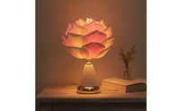 Rose Table Lamp Smooth Dimming Ceramic Lamp with USB Switch Ambient for Vanity
