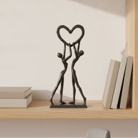 Iron Art Sculpture Hand-Forged Couple Figurine Modern for Couples
