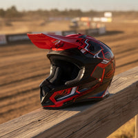 Full Face Motocross Style Helmet with Visor Off Road Cycling Headgear for Trail and Training