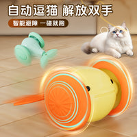跨境猫咪自嗨玩具跨境新款小鲸鱼逗猫车全自动宠物用品智能解闷