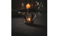 Candle Holder Aged Regal Glass Candle Holder Antique Bronze Candelabra for Tabletop, Mantel, Entryway