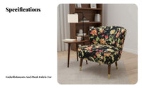 Floral Print Armchair Vintage Design Upholstered High-Sided Armchair Armchair Designer Inspired High Support Support for Adults