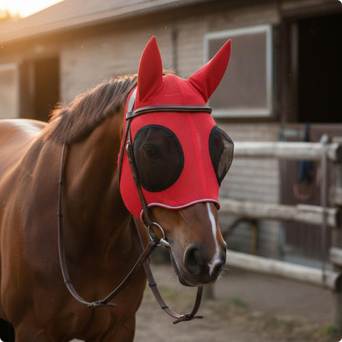 Breathable Horse Fly Mask with Ears Creature Gear Long-Lasting for Pasture