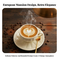 Elegant Design Pedestal Teacup Set Safe Material Cup Saucer Spoon Set Microwave Safe for Tea Lovers, Home Decorators, Cafe, Kitchen