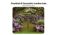 Wooden Lattice Gate Weather-Resistant Arched Double Garden Gate Anti Carbonized Fir Wood Fence for Homeowners, Yard, Vegetable Bed, Patio