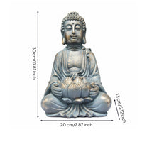 Buddha Lotus Statue Resin Seated Buddha Statue Three-Dimensional for Garden