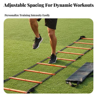 Portable with Carry Bag Agility Ladder Sturdy Soccer Training Ladder Flexible Sports Equipment Tangle-Clear Design for Athletes, Kids, Gym, Outdoor