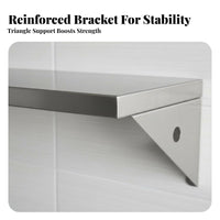 Space-Saving Wall-Mounted Shelf Set Long-Lasting Inverted Bracket Ledge Sturdy Construction Storage Rack Heavy-Duty for DIY Enthusiasts, Office Workers, Kitchen, Living Room, Bedroom, Bathroom