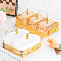 Light Luxury Sealed Fruit Plate with Compartments and Snack Box