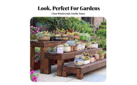 Slatted Wood Riser Bench adaptable Plant Stand Space-Saving for Gift Givers