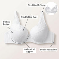 Lace Bra for Plus Size Women with Non Wired Full Support and Soft Nylon Material, Comfort Sleep with Coverage for Everyday Wear