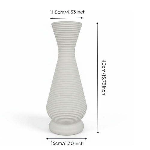 Gourd Shaped Vase Nordic Design Tall Ribbed Vase Lightweight for Living Room