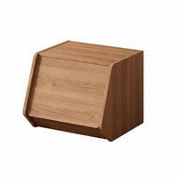 Unrestricted Combination Modular Bedside Table Space-Saving Wooden Toy Organizer Large Capacity Stackable Storage Cabinet Push-in Door for Children, Bedroom, Playroom, Living Room