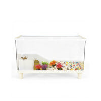 Acrylic Turtle Habitat with Clear Terrarium and Basking Deck