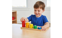 Educational Math Toy Educational Math Learning Board Paint Wooden Number Counting Stacker for Young Children