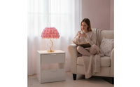 Decorative Rose Lamp with Crystal Beads Ambient Rose Lamp Gold-Tone Corded for Girls, Vanity