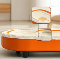 Oval Cat Scratching Lounge with Feet Woven Cat Scratcher Lounge Bed 2-in-1 Pet Furniture Cozy for Kittens