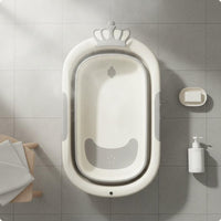 Foldable Baby Bathtub Sleek Finish Crown-Top Baby Tub for Infants