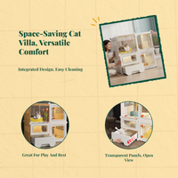 Indoor cat villa with litter box