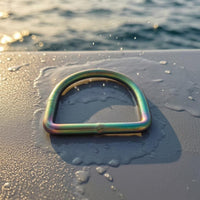Baked-Blue Finish Diving Backplate Set Rainbow Sheen Titanium Alloy Backplate Iridescent Dive Back Plate Rounded-Shoulder
