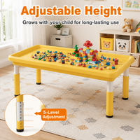 Kids Activity Table, Height Adjustable Tuff Tray for Messy Play, 120cm x 50cm Rectangular Water Table, Synthetic Polymer for Kindergarten