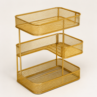 Kitchen Storage Rack, Under-Sink Storage, 3-Tier, Metal, Height 35cm, Space-Saving