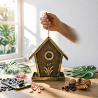Metal Outdoor Bird Feeder Weatherproof Hanging Bird Feeder Vintage Look Garden Decor