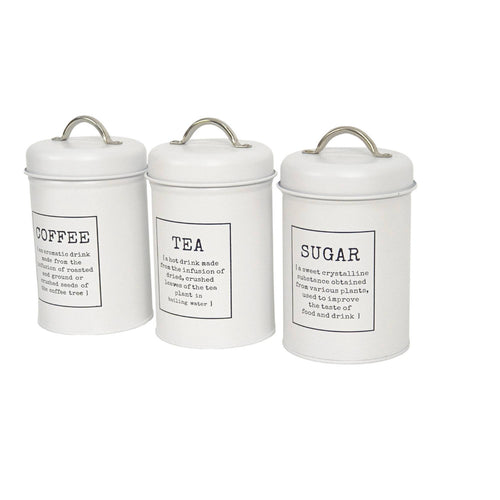 3 Pieces Kitchen Jar Set Arched Handles Metal Storage Jar Easy to Clean