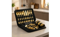 Stainless Steel Dining Cutlery Set Picnic Cutlery Set with Carrying Case Reusable Mess Kit for Camping, Picnics