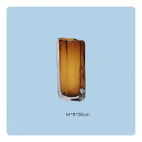 Honey-Hued Glass Vase Hydroponic Table Decoration Gift for Model Room, Hotel