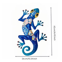 Metal Wall Hanging Weatherproof Wall Art Colorful Design Reptile Metal Decor for Garden, Living Room