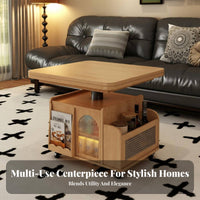 elevatingTop Rolling Coffee Table Multi-Functional elevatingTop Rolling Table Lockable Casters Large Capacity Storage
