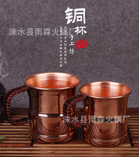 纯铜杯子手工铜水杯加厚紫铜 黄铜杯啤酒铜杯个性铜杯日式铜杯