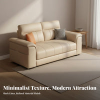 Light Luxury Design Modern Straight Line Sofa Wear Resistant Minimalist Couch Easy to Clean Multi Seater Sofa Solid Wood Frame for Apartment Dwellers, Homeowners, Families, Living Room, Home, Lounge Area