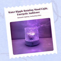 Water Ripple Rotating Night Light, Romantic Mood Lamp