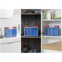 Portable Storage Box with Compartments Hinged Compartment Box with Handle Latched Plastic Organizer with Latches Clear for First Aid