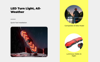 Waterproof LED bike turn signal remote