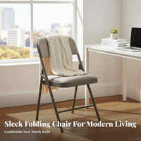 Upholstered Folding Chair Foldable Collapsible Seat Compact for Conference Room