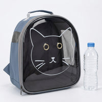 Transparent Pet Carrier Cat Backpack with PVC Panel, Breathable Pet Backpack for Hiking Walking, Double Hole Ventilation Dog Backpack Travel