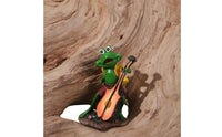 Frog Band Statue Cartoon Style Musical Frog Figurine Hand Painted House Decoration for Desktop