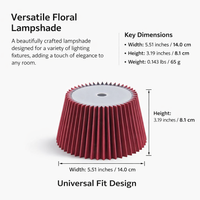 Light Shade with Floral Parchment Textile for Bedside Lamp and Room Decor, Oval Lampshade for Table and Floor Small