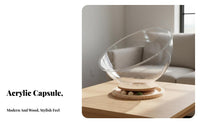 Space Capsule Feline Bed Built-in Spherical Pet Toyball Toy Transparent Feline Do and Me Snug Stable Base for Indoors
