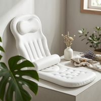 Body-Shaped Bath Cushion Contoured Tub Pad Suction Cups