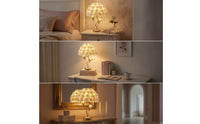 Rose Table Lamp Warm Glow Lamp with Rose Shade Decorative Gold-Tone for Vanity, Wedding