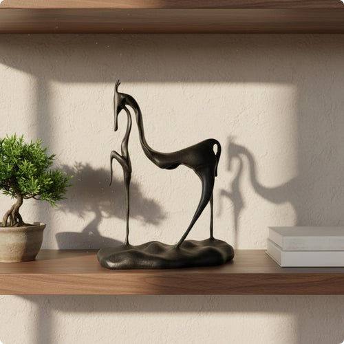 Abstract Horse Sculpture Modern Sculpture Figurine Handcrafted Look Table Ornament for Office
