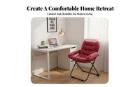 Comfortable Design Cushisingled Folding Lounger Space-Saving Lounge Chair Ergonomic Support Indoor Furniture Sturdy Frame for College Students, Young Adults, Homebodies, Dorm Room, Bedroom, Study Area, Reading Nook